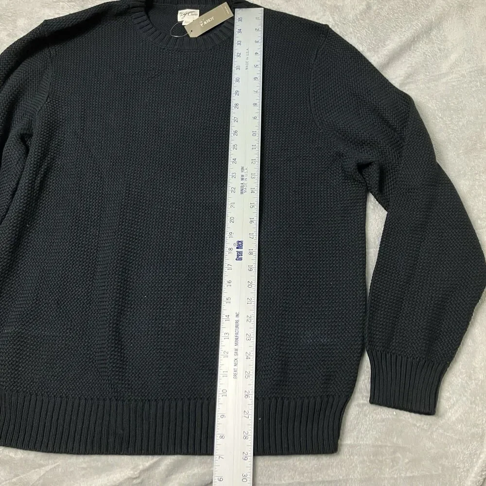 J Crew‎ Mens XXL Black Premium Basket-stitch Cotton Crewneck Sweater - Picture 5 of 11